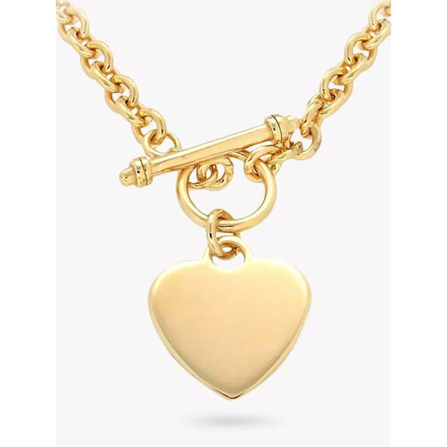IBB Personalised Chunky Chain Heart Necklace, Gold