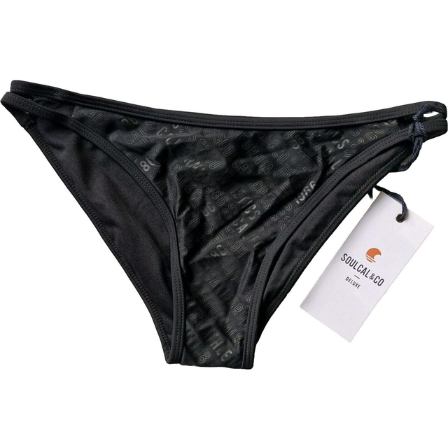 Soulcal deluxe wilma sport fit eyelet bikini bottom swim brief size 8 (xs) black