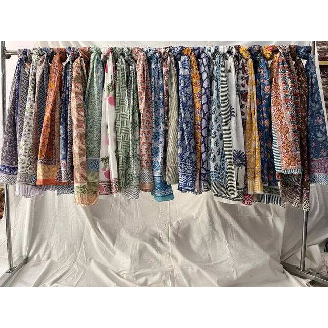 10 pcs of hand block print cotton voile large scarf/shawl beach sarong cover up