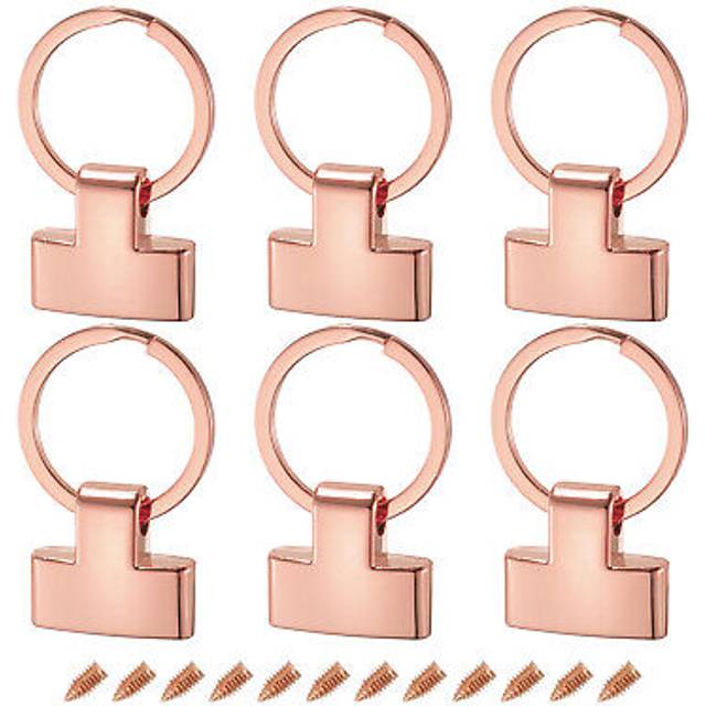 6pcs 22mm key with keychain ring purse bag 25mm rose golden