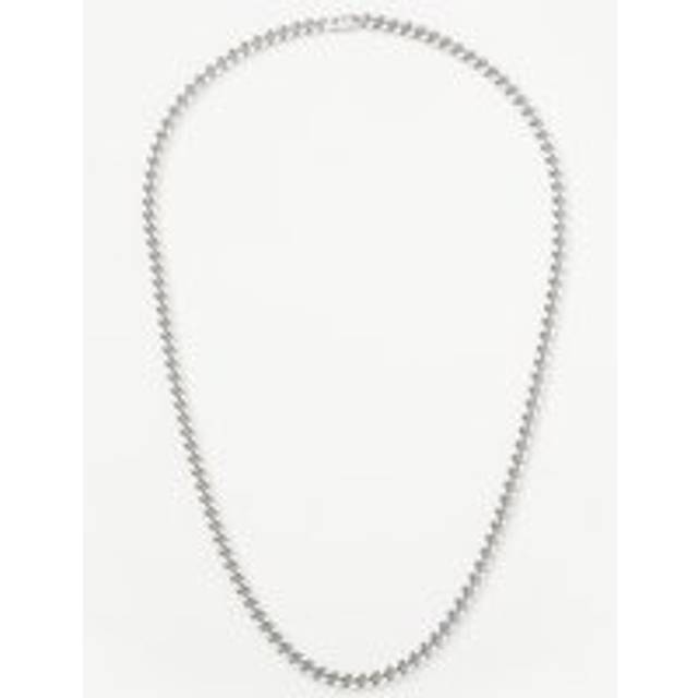 Mens Flat Curb Chain Necklace | Silver Plated