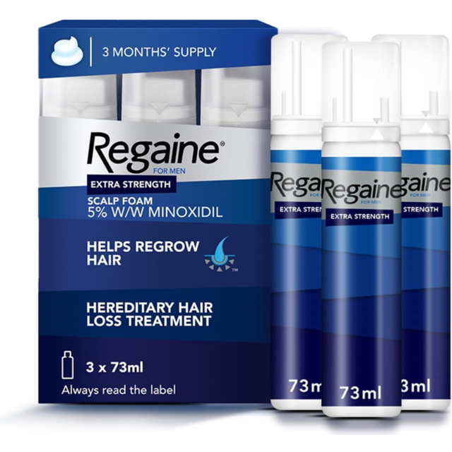 Regaine For Men Hair Regrowth Foam 3 x 73ml (Packing May Vary)