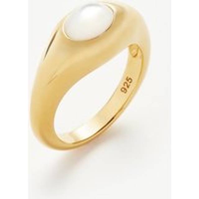 Savi Sculptural Gemstone Stacking Ring | 18ct Gold Vermeil/Mother of Pearl
