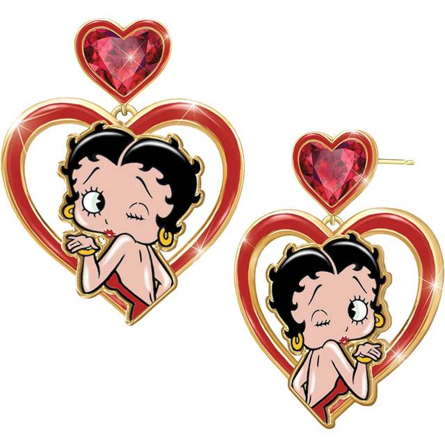 'So Charming' Betty Boop Red Heart Earrings