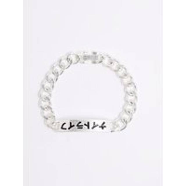 Mens River Island Silver Metal Japanese Writing Bracelet - One Size