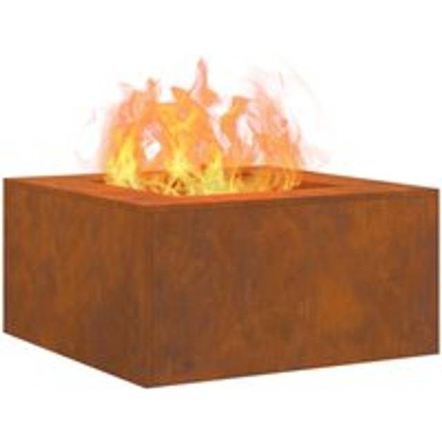 Fire Pit Square 80x80x40 cm Weathering Steel vidaXL