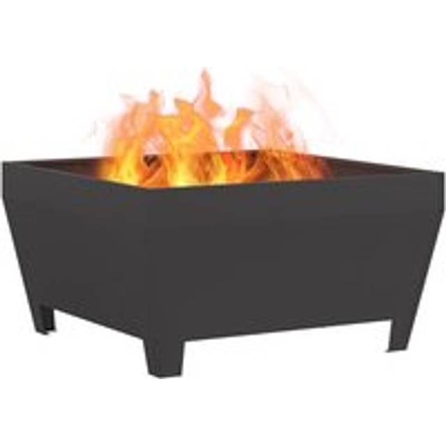 Fire Pit - Square Black 80x80x43 cm Steel vidaXL