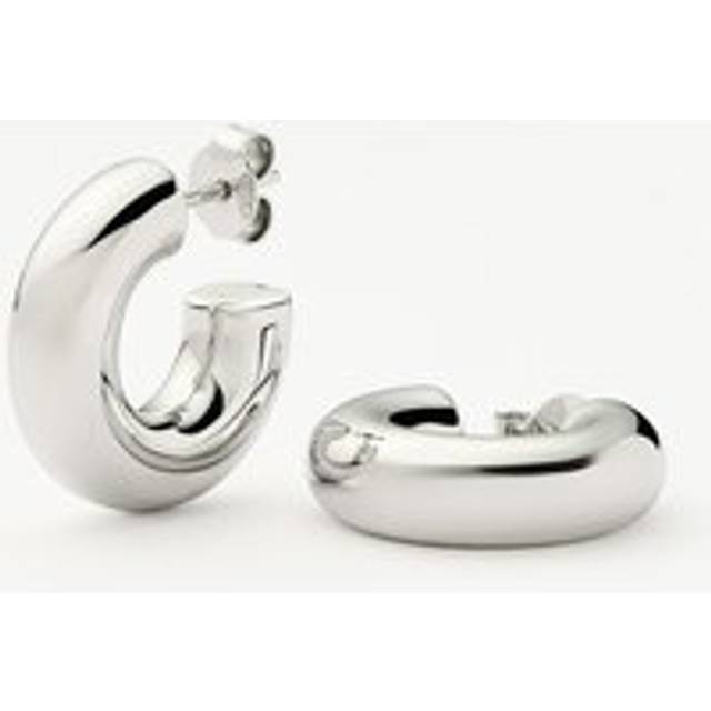 Chubby Small Hoop Earrings | Sterling Silver