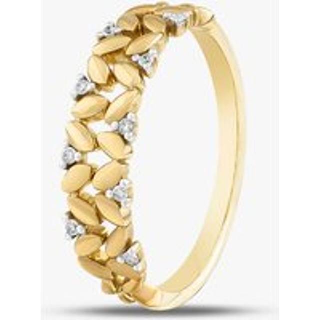 9ct Yellow Gold 0.05ct Brilliant Cut Diamond Two Row Ring 537661 375/R O