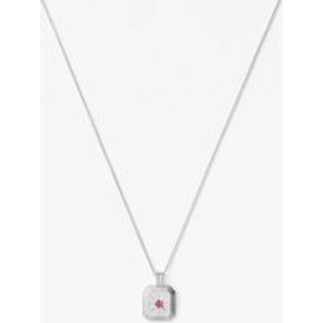 October Birthstone Pendant Necklace | Sterling Silver/Pink Tourmaline