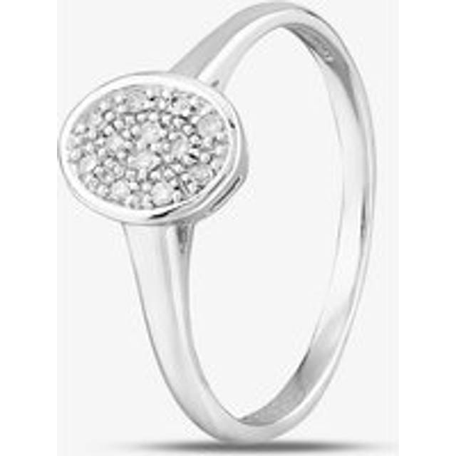 9Ct White Gold Oval Shaped Diamond Cluster Ring PR09837 L - Silver