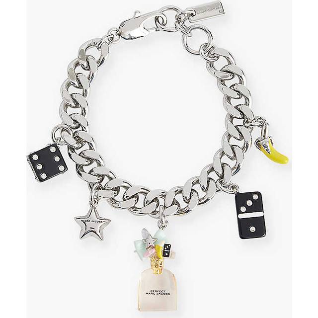 Marc Jacobs Womens Silver/pinkmj Perfect Charm Silver-plated Brass Bracelet - Silver/pink Multi