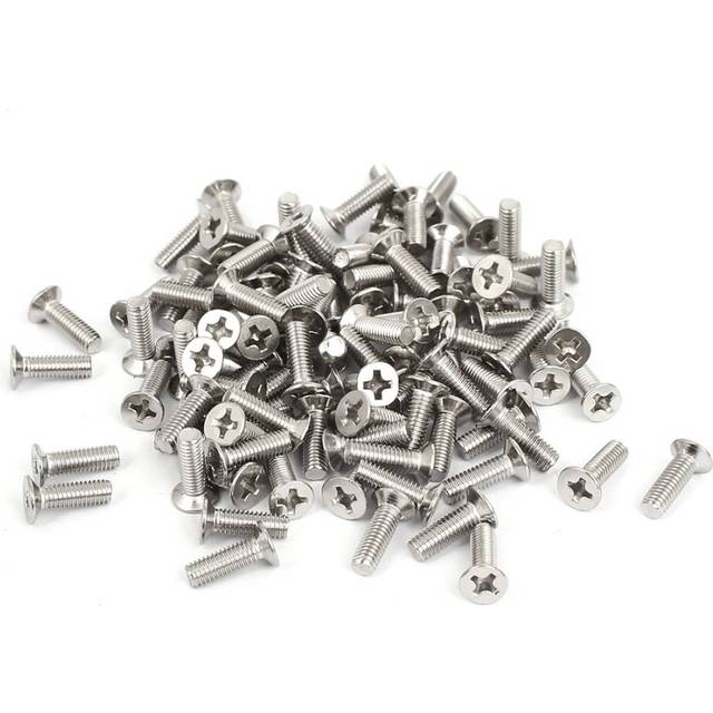 uxcell a15121600ux0607 M3x10mm Countersunk Flat Head Phillips Screw Bolts (Pack of 100)