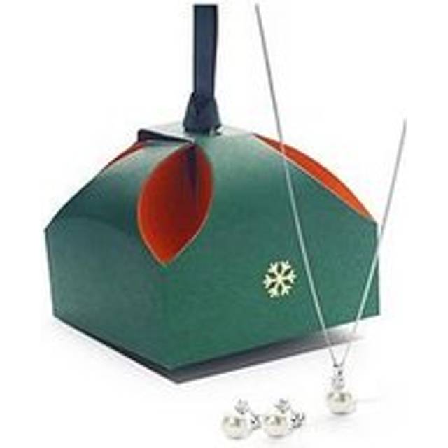 The Love Collection Sterling Silver Pearl & Cubic Zirconia Pendant And Earring Set, Silver, Women - Ilver