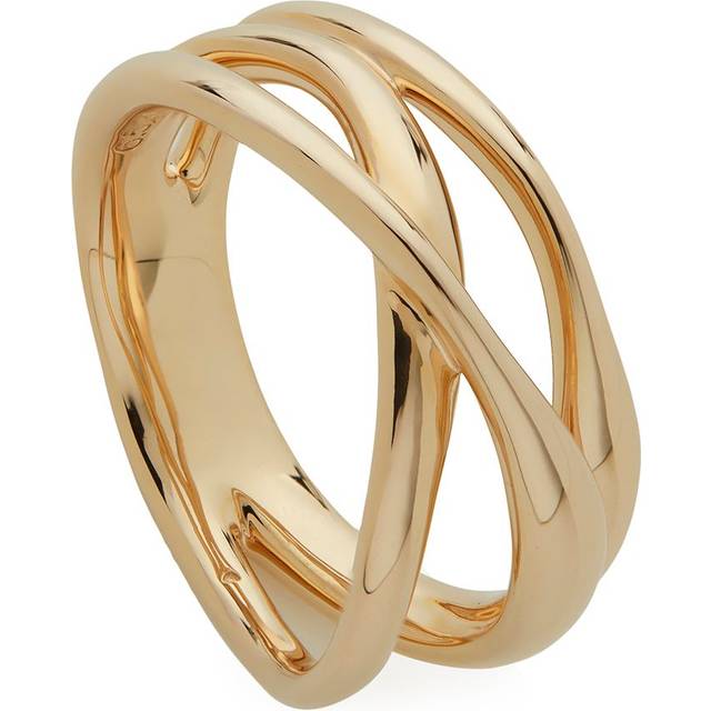 Monica Vinader - Nuro cross over ring - women - 18kt Gold/Recycled Silver - L
