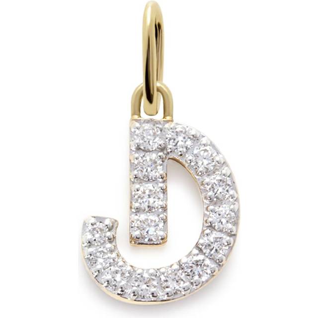 Monica Vinader - 14kt yellow gold Initial D diamond pendant - women - Lab Grown Diamond/14kt Yellow Gold - One Size