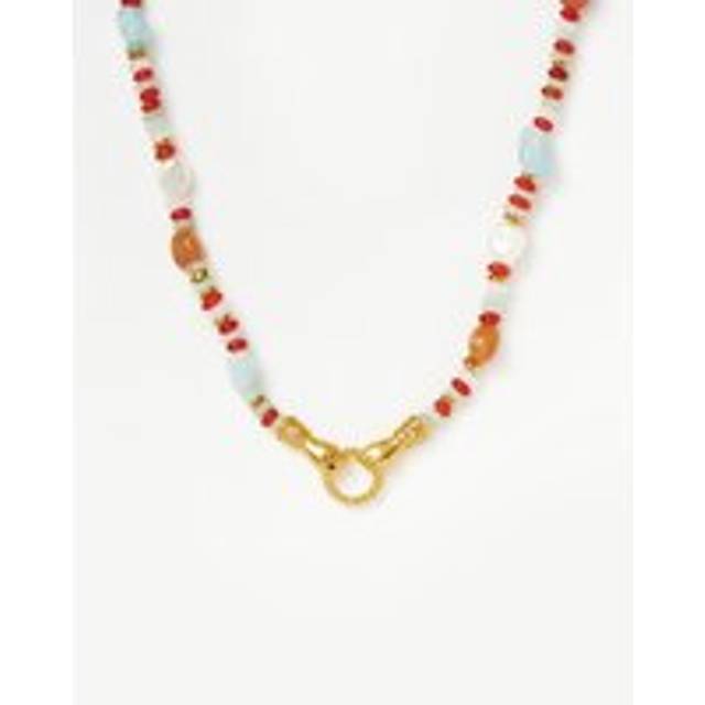 Harris Reed In Good Hands Beaded Gemstone Necklace | 18ct Gold Plated/Multi Gemstone & Pearl
