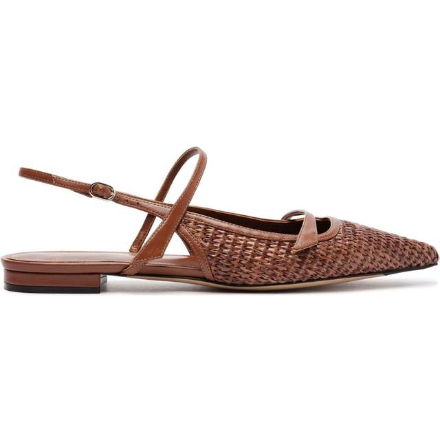 Alexandre Birman - Tita Raffia ballerina shoes - women - Calf Leather/Raffia/Calf Leather/Raffia - 35.5 - Brown