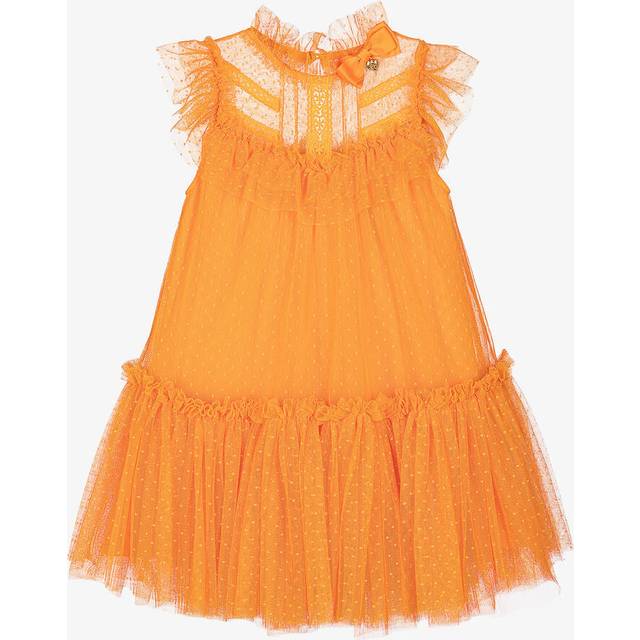Angel's Face Girls Orange Plumeti Tulle Dress - 3-4 year