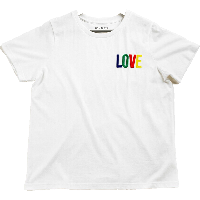 Womens plus size white love graphic t-shirt ladies stylish slogan tee top tshirt