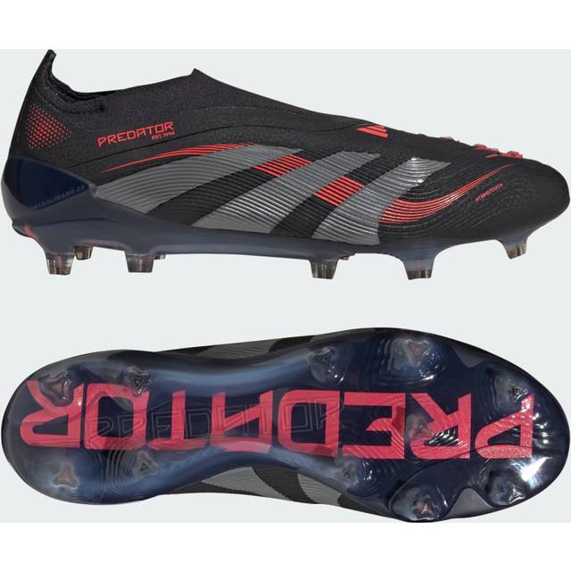 adidas Predator Elite Laceless FG Stealth Victory - Svart/Grå/Lucid Red - Gräs (FG) - ['Svart'] (48⅔)