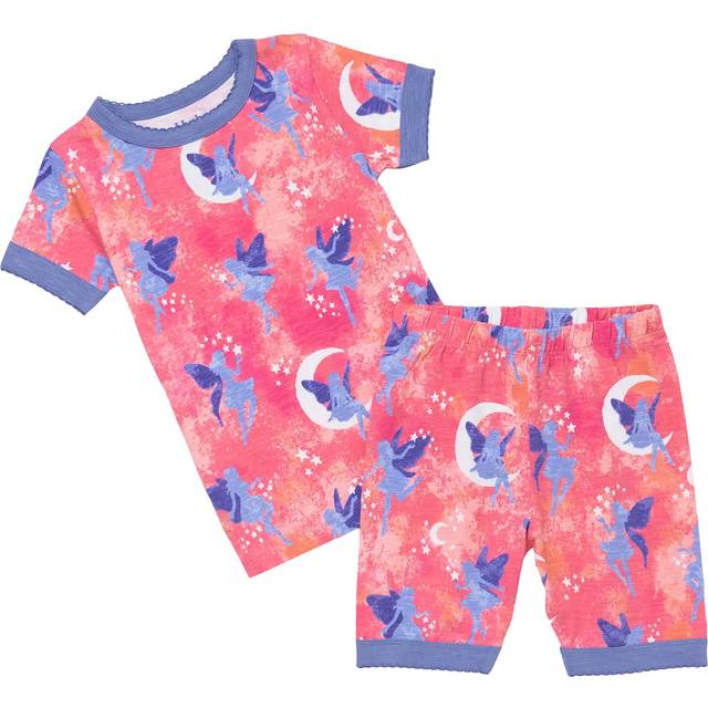 Hatley Kids' Night Fairies Stretch Cotton Short Pajama Set, Pink