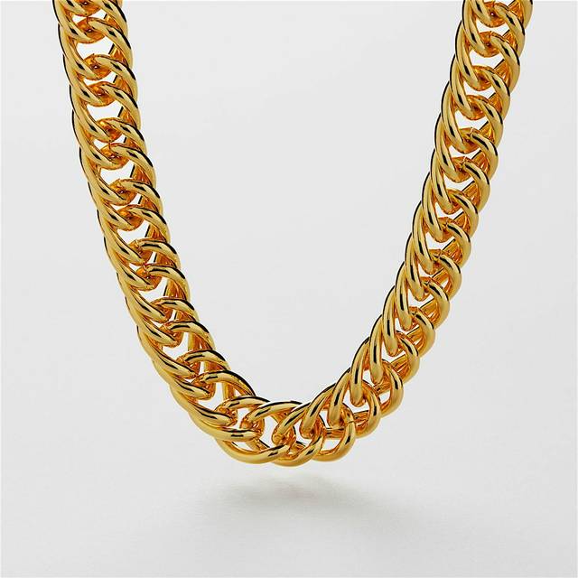 Double Curb Chain Halsband