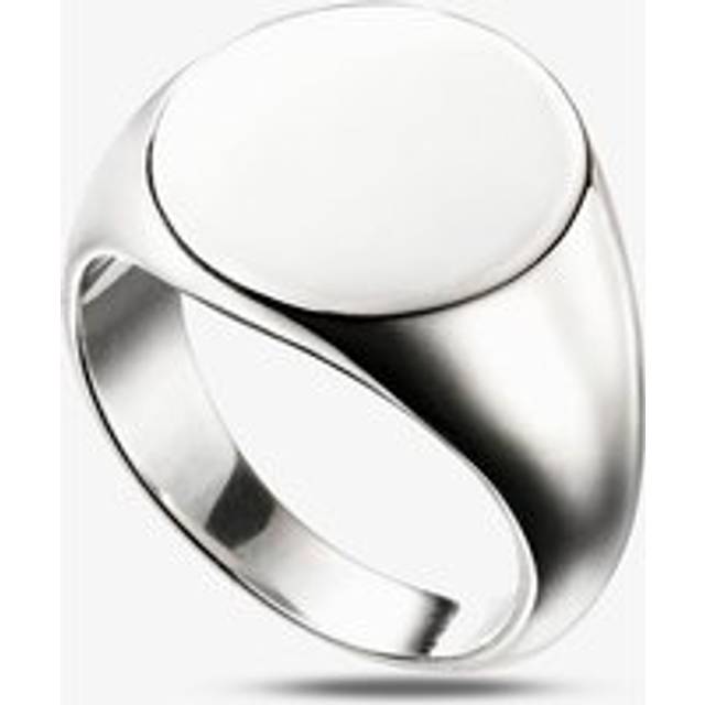Sterling Silver Plain Round Signet Ring R3711 68