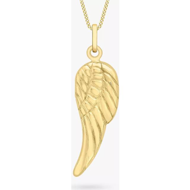 IBB 9ct Gold Angel Wing Pendant Necklace, Gold