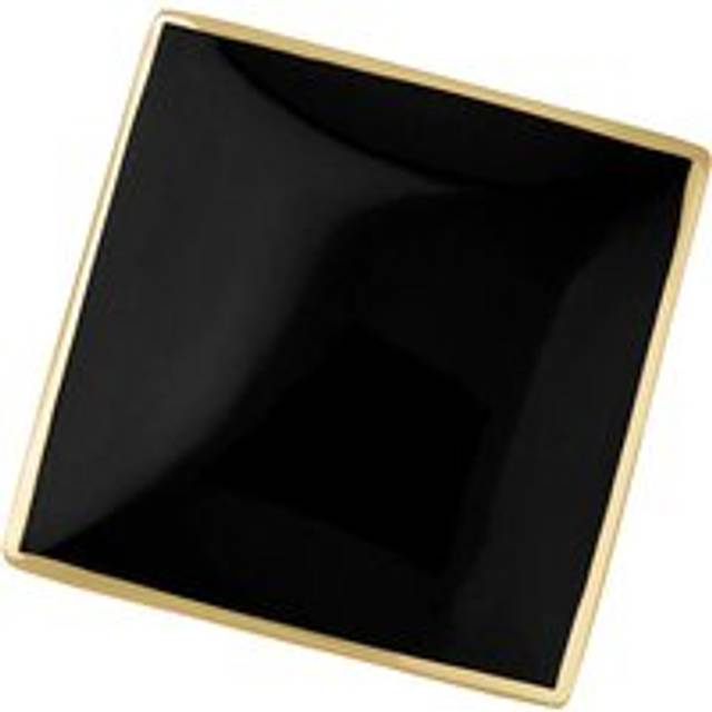 9ct Yellow Gold Whitby Jet Queen's Jubilee Hallmark Large Rhombus Ring D