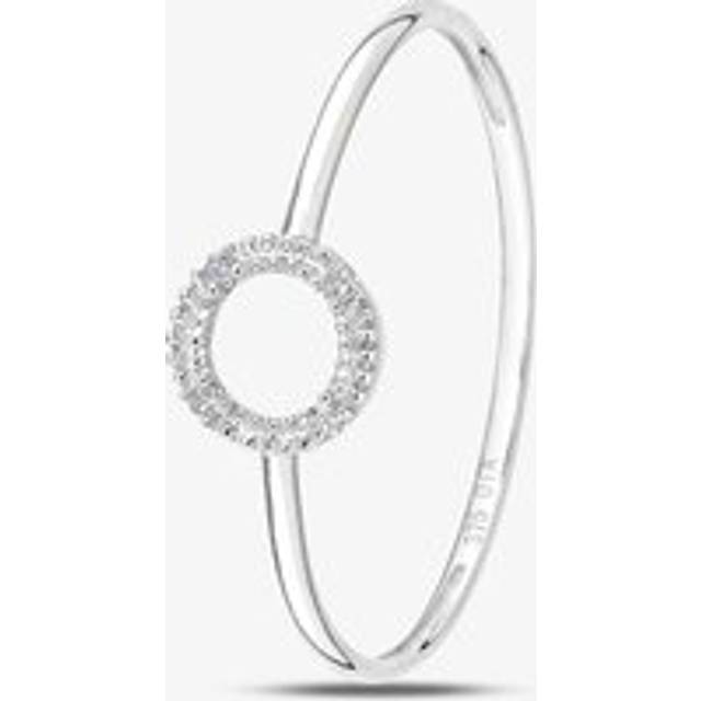 9ct White Gold 0.02ct Diamond Circle Ring PR12848W Q - Silver