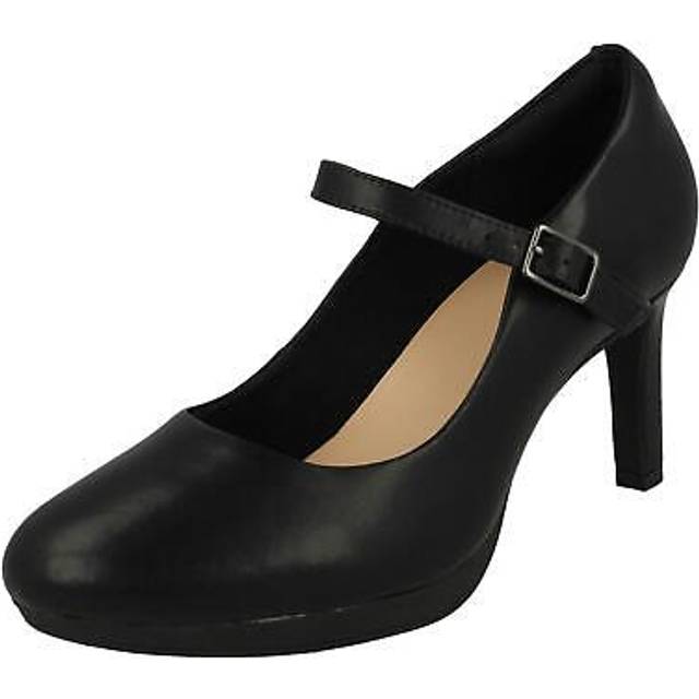 Ladies clarks platform heeled mary jane style court shoes 'ambyr shine'