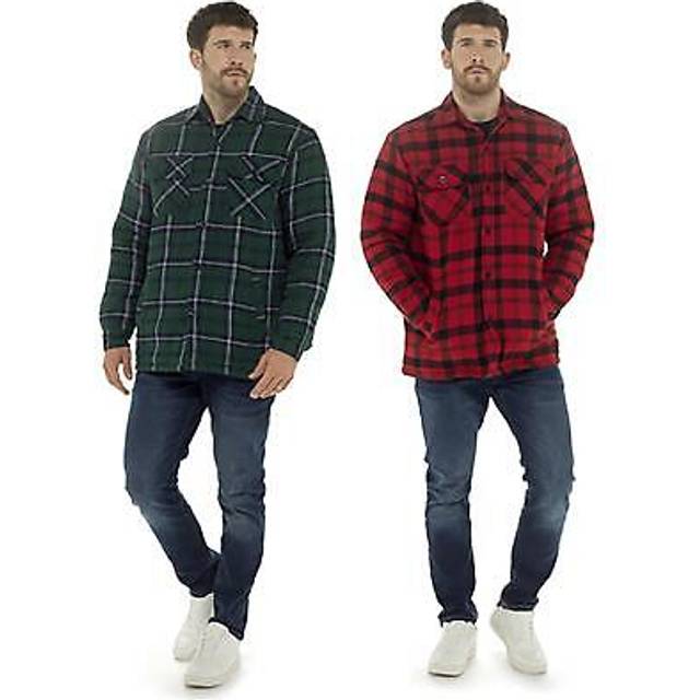 A2z mens shirt yarn dyed quilted check shirt lumberjack brushed cotton shirt