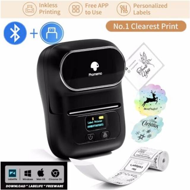 Phomemo m110 label maker machine thermal bluetooth label sticker printer lot