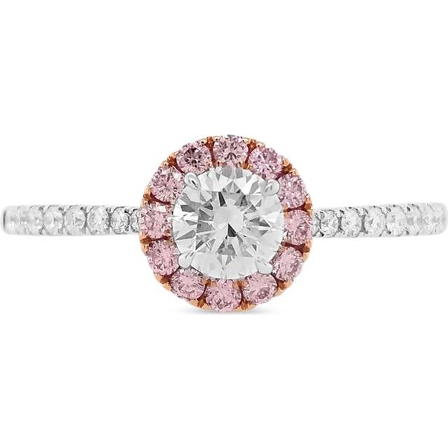 HYT Jewelry - 18K white gold diamond engagement ring - women - White Diamond/Pink Diamond/18kt White Gold - 6 1/4 - Silver