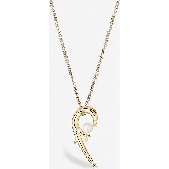Shaun Leane Womens Yellow Cherry Blossom Gold-plated Vermeil Silver and Pearl Necklace - YELLOW