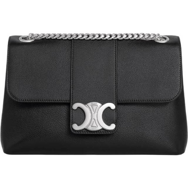 Celine Supple Calfskin Victoire Medium Crossbody Bag - Black (Size 10  x 6  x 3)