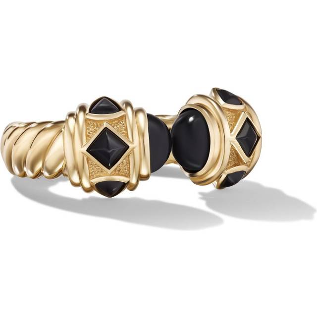 David Yurman - 18kt yellow gold Renaissance onyx ring (6.5mm) - women - 18kt Yellow Gold/Onyx - 7