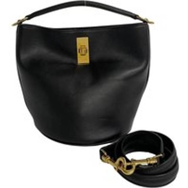 Womens Preloved Bucket Bag Small Leather Wo - Black Shoulder Bags - One Size
