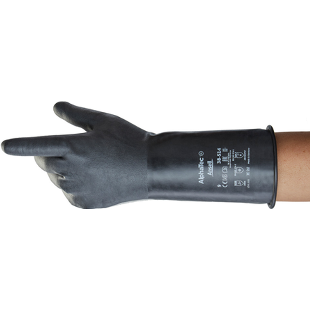 AlphaTec 38-514 Tunn butyl kemisk handsktjocklek 0,35 mm längd 350 m