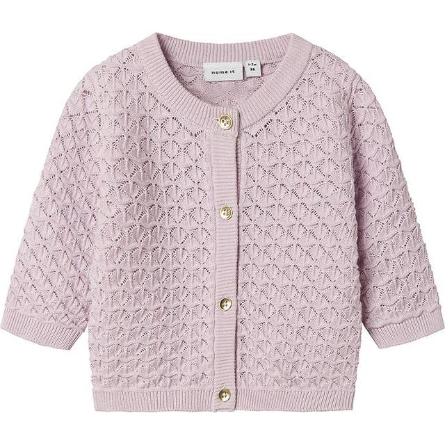 Name It Cardigan - NbfTatine - Stickad - Winsome Orchid - Name It - 68 - Cardigan