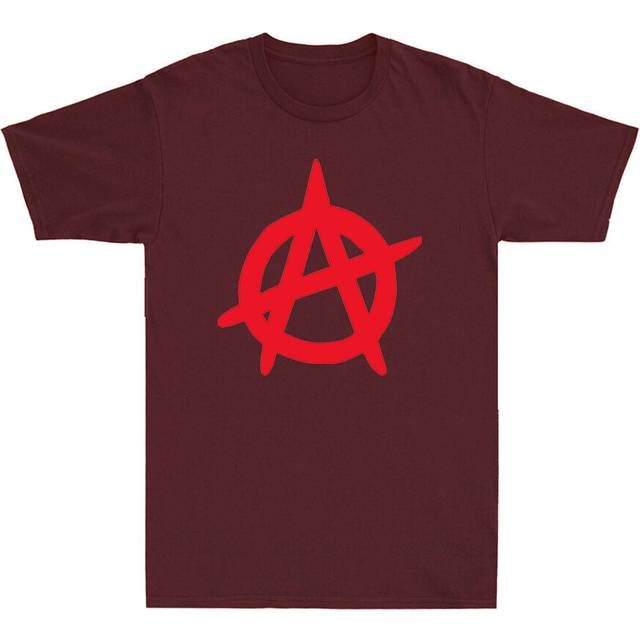 Anarchy symbol punk rock bedlam evil anarchist war rocker men's cotton t-shirt