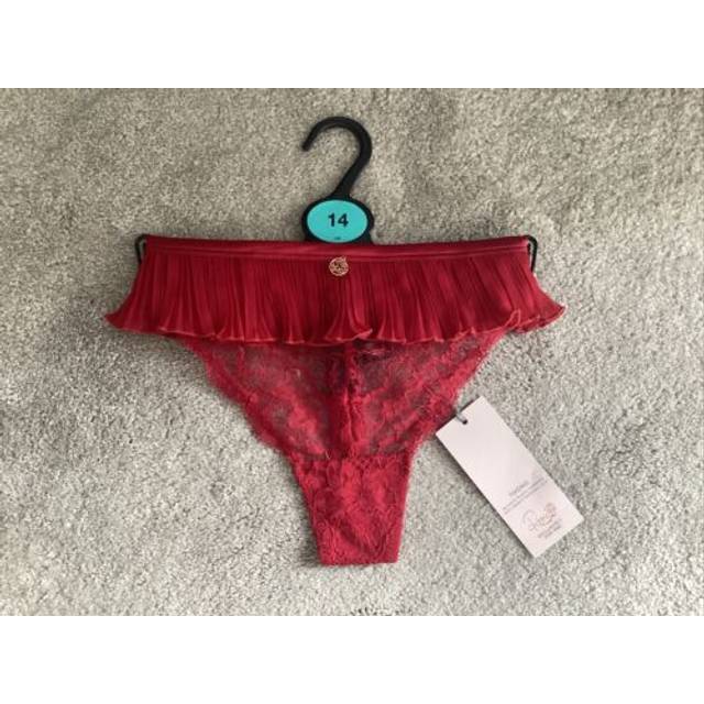 M&s rosie red lace thong knickers size 14