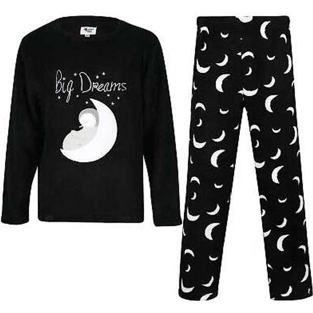 Kids girls boys pyjamas 2 piece soft fluffy loungewear big dream cosy pyjama set