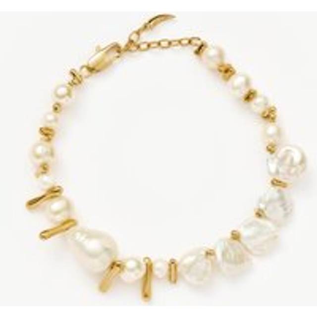 Mixed Pearl Statement Beaded Bracelet | 18ct Gold Plated/Pearl