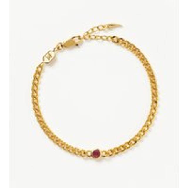 July Birthstone Chain Bracelet | 18ct Gold Plated Vermeil/Ruby