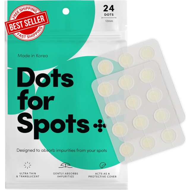 Dots for Spots Pimple Patches - Pack of 24 Translucent Hydrocolloid