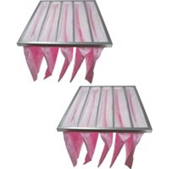 Vhbw - 2x hvac F7 Bag Filter for Air-Conditioner Unit, Ventilation System, hvac Applications, 49 x 59.2 x 36 cm, Pink - Pocket Filter, ac Air Filter