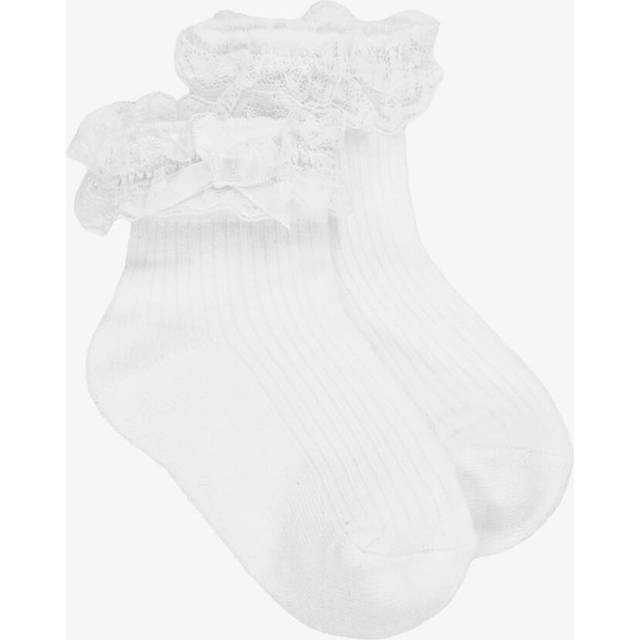 Mayoral Newborn Baby Girls White Lace Ruffle Socks - 6 month