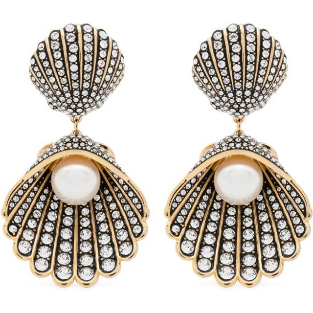 Swarovski - Idyllia clip-on earrings - women - Crystal/Gold Plated/Pearl - One Size
